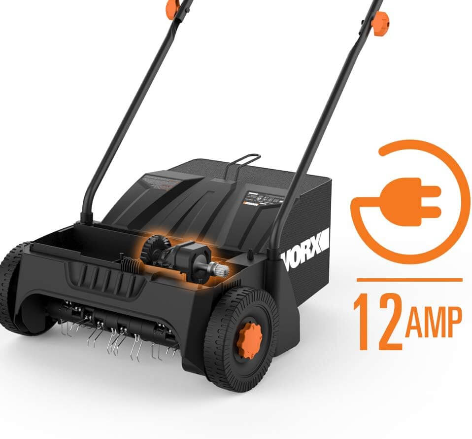 WORX WG850 12Ah Corded Lawn Dethatcher, Electric Scarifier
