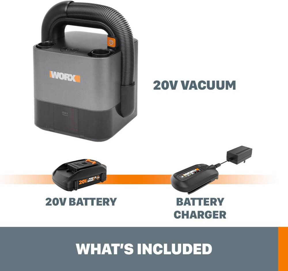 WORX WX030L 20V Power Share Cordless Cube Vac Compact Vacuum Cleaner