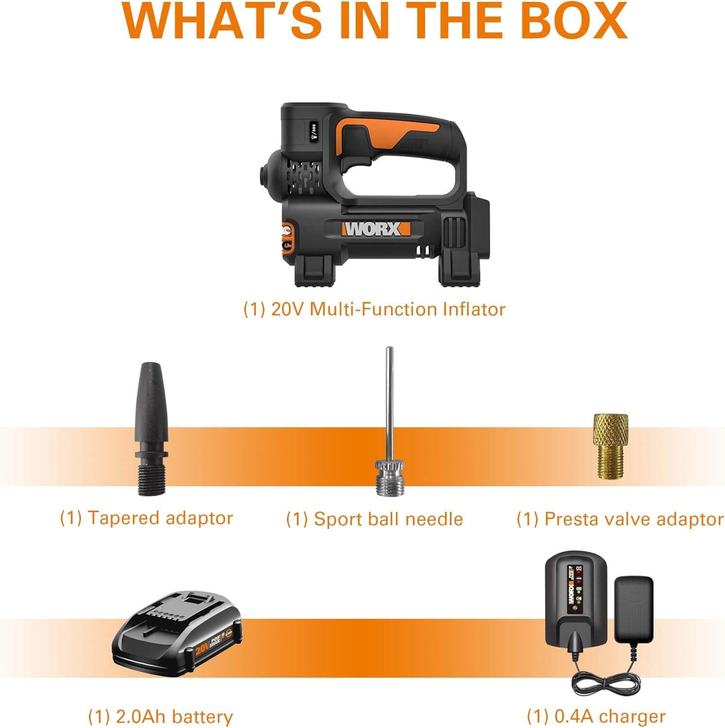 WORX WX092L 20V 2-In-1 Cordless Inflator