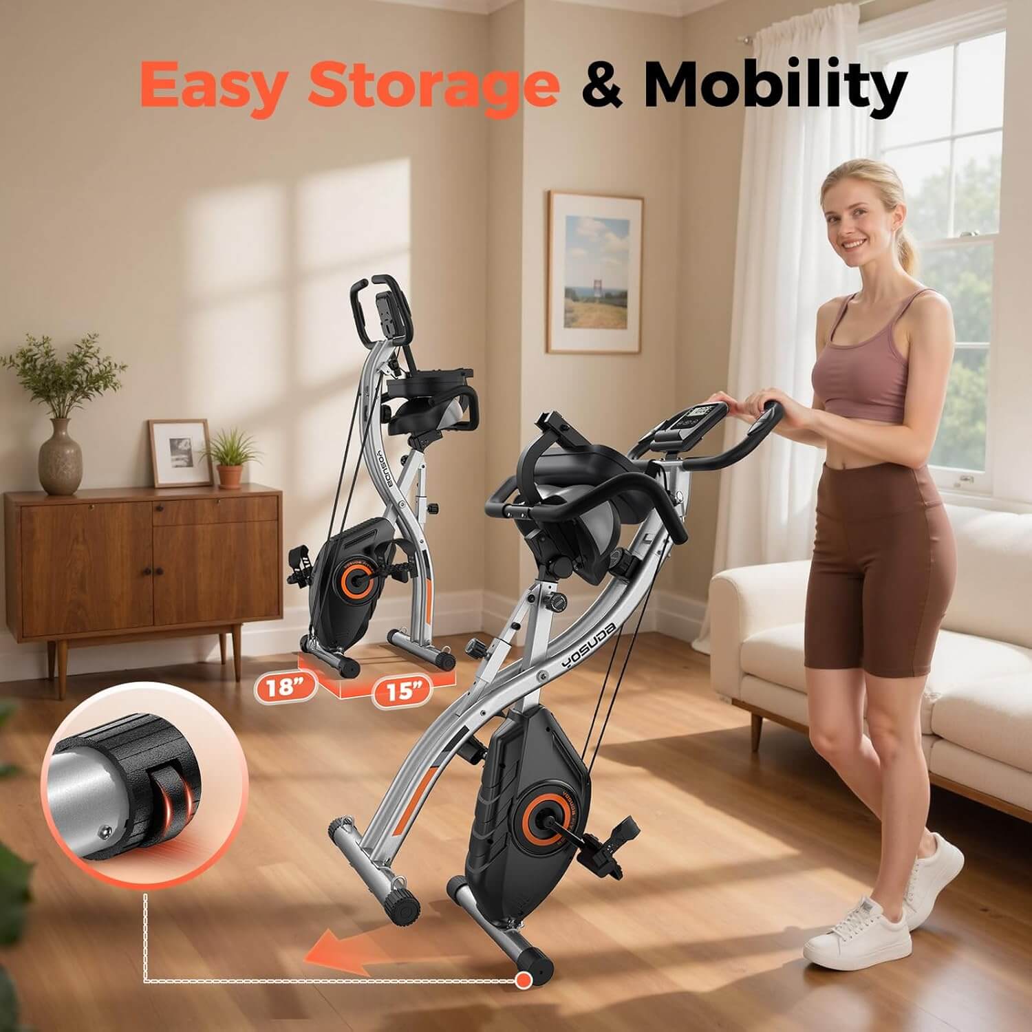 Yosuda Folding Stationary Exercise Bike