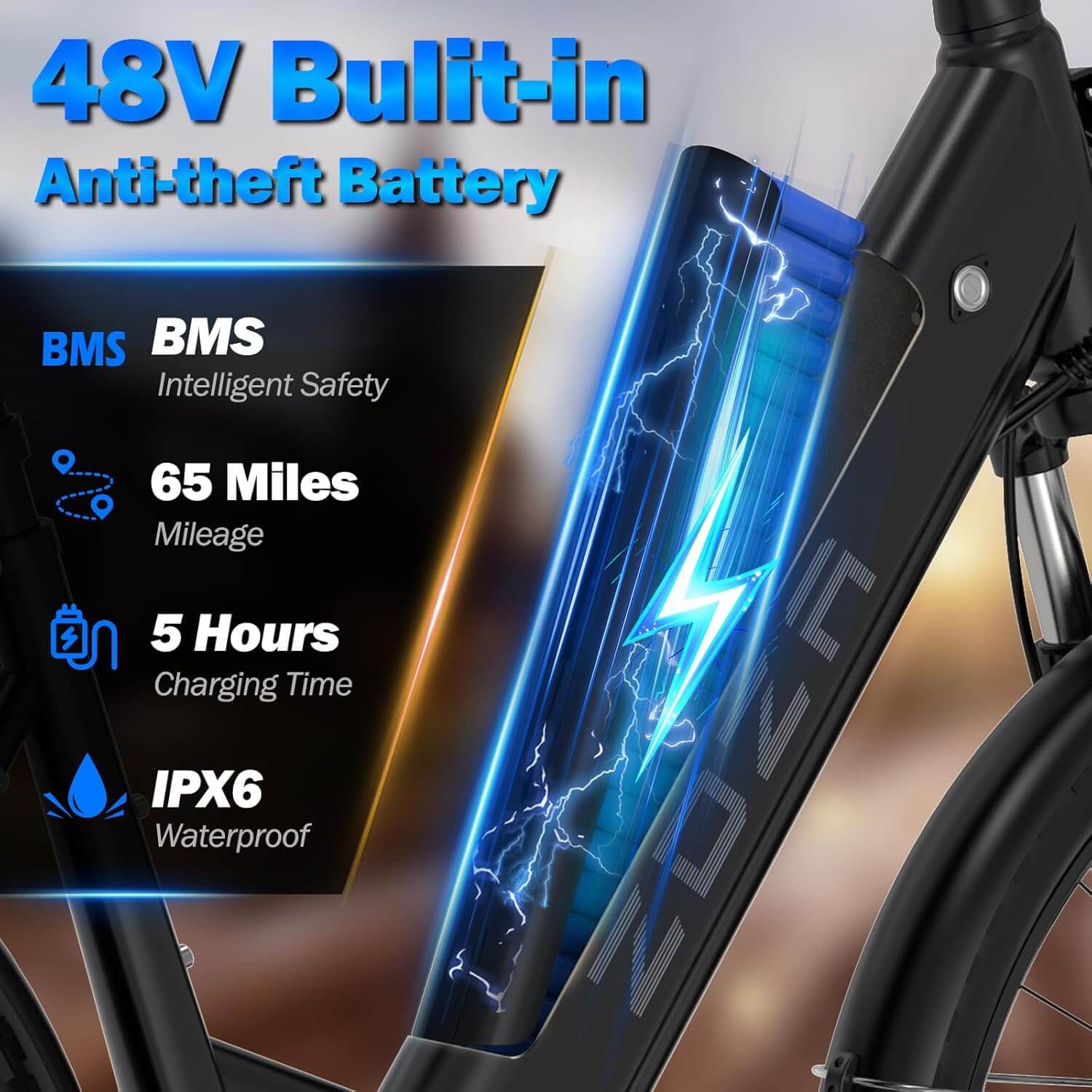 ZDZA ZA02 1200W 48V Front Suspension Electric Bike