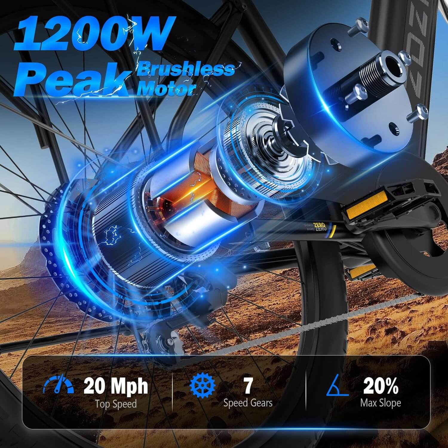 ZDZA ZA02 1200W 48V Front Suspension Electric Bike