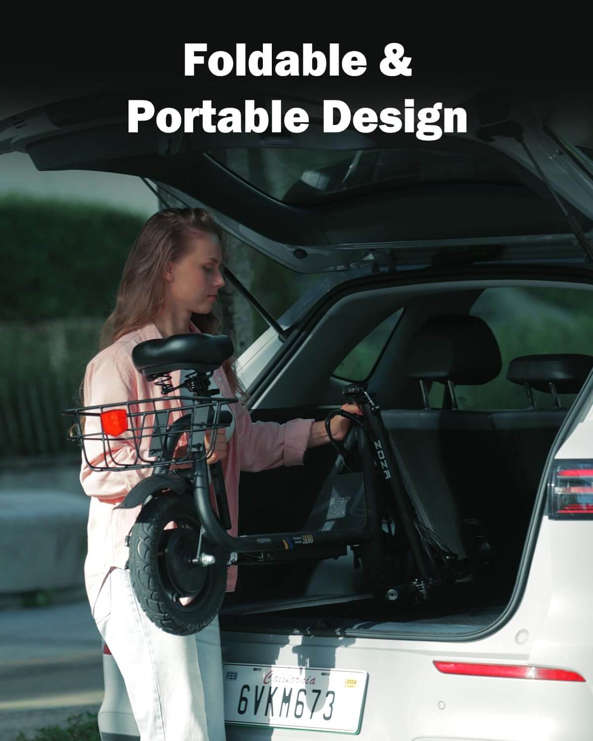 ZDZA ZD06 800W Foldable Electric Scooter with Seat, Basket