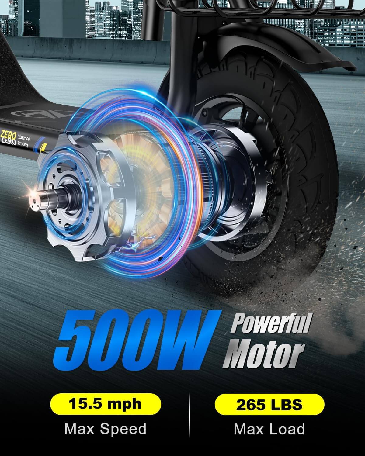 ZDZA ZD06 800W Foldable Electric Scooter with Seat, Basket