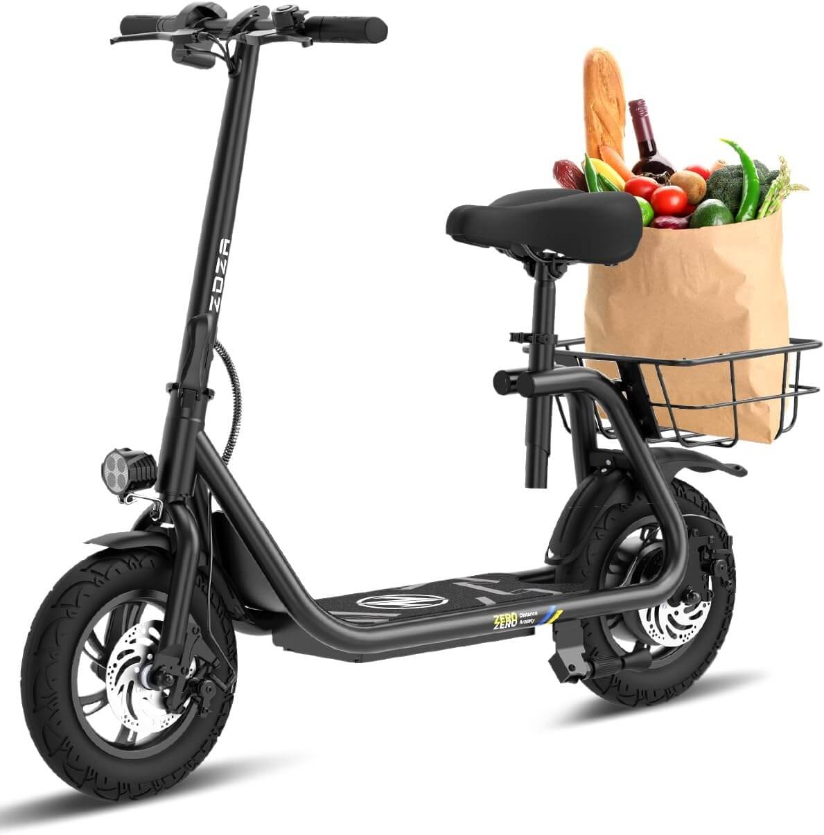 ZDZA ZD06 800W Foldable Electric Scooter with Seat, Basket