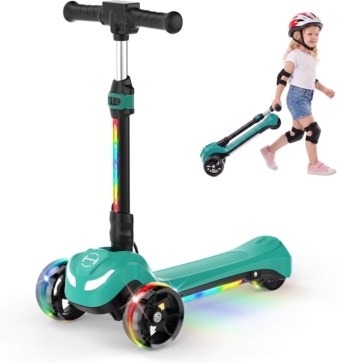 Zaprun B2 Kids' 3-Wheel Folding Electric Scooter