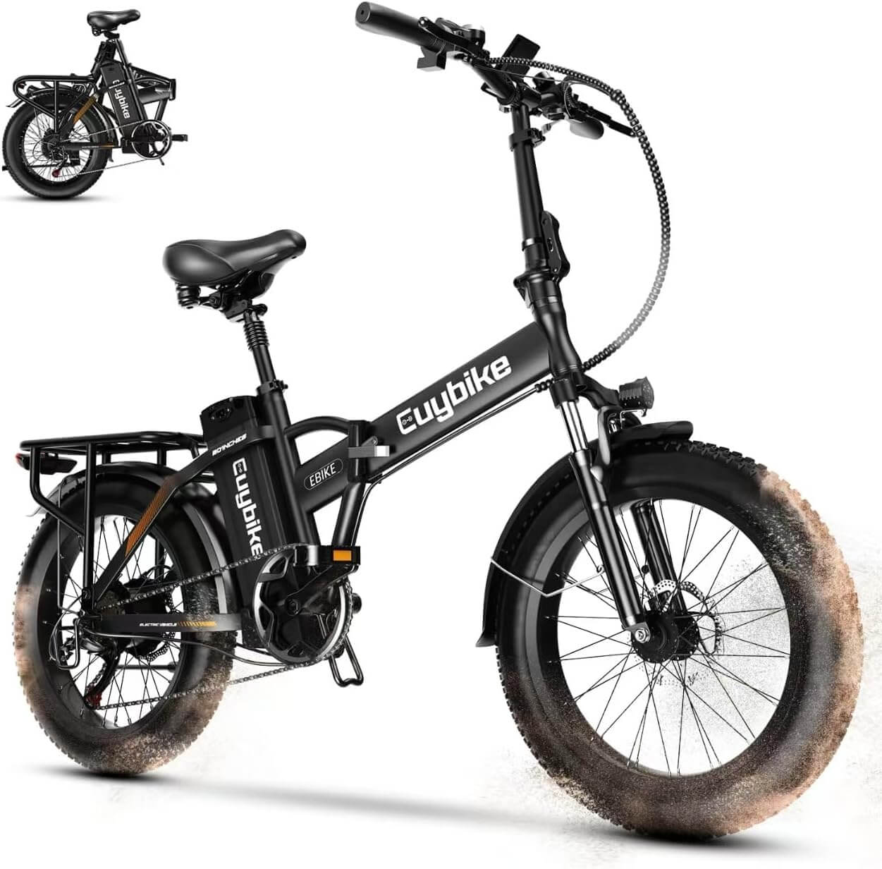 Auloor 1000W 48V 20Ah Folding Beach Fat Tire Electric Bike