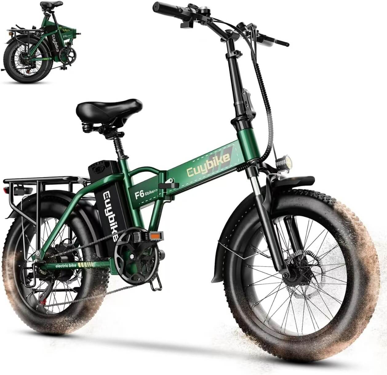 Auloor 1000W 48V 20Ah Folding Beach Fat Tire Electric Bike