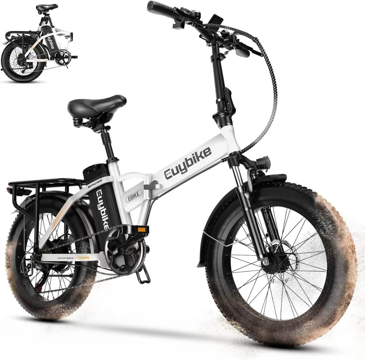 Auloor 1000W 48V 20Ah Folding Beach Fat Tire Electric Bike