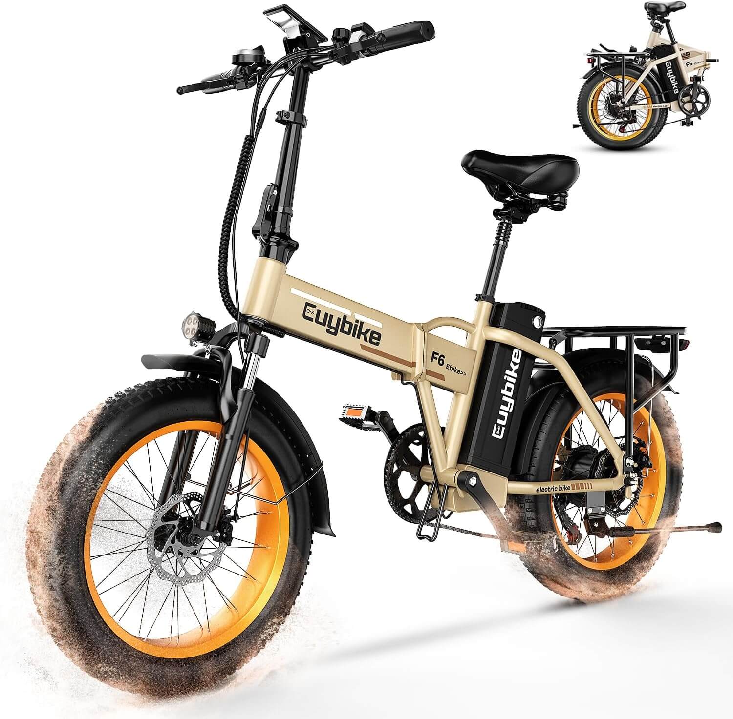 Auloor 1000W 48V 20Ah Folding Beach Fat Tire Electric Bike