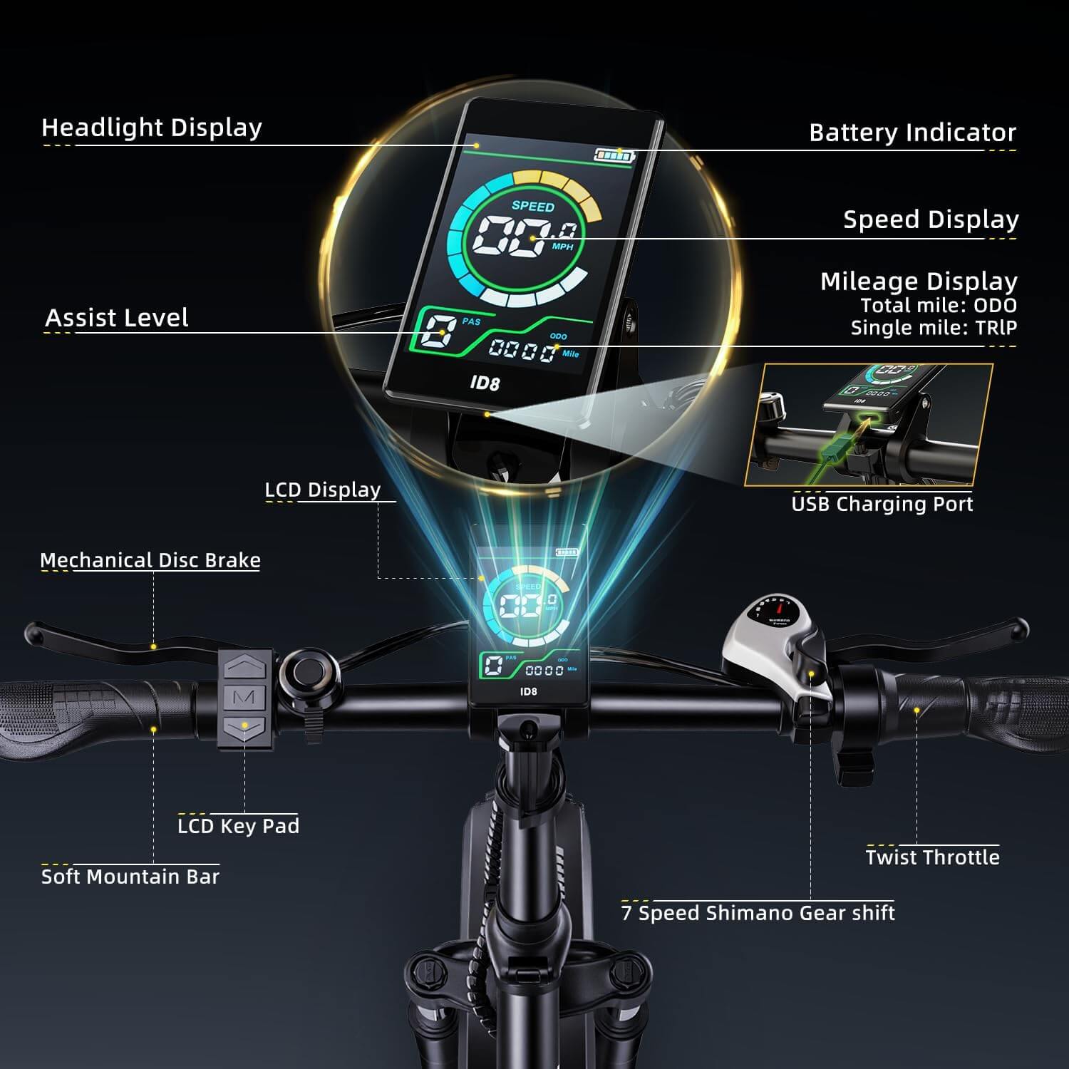 Auloor 1500W 48V 20Ah Folding Beach Fat Tire Electric Bike