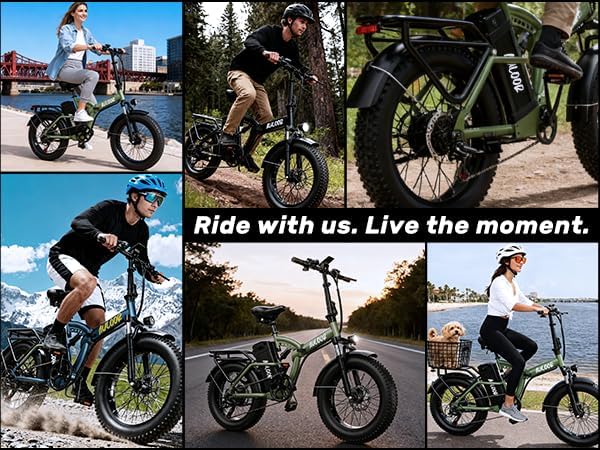 Auloor 1500W 48V 20Ah Folding Beach Fat Tire Electric Bike