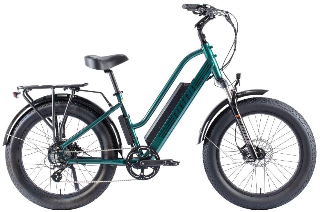 emerald electric bicycle 2026 Biktrix Stunner LT 8 750W Cruiser Step-Thru Electric Bike — Upzy.com