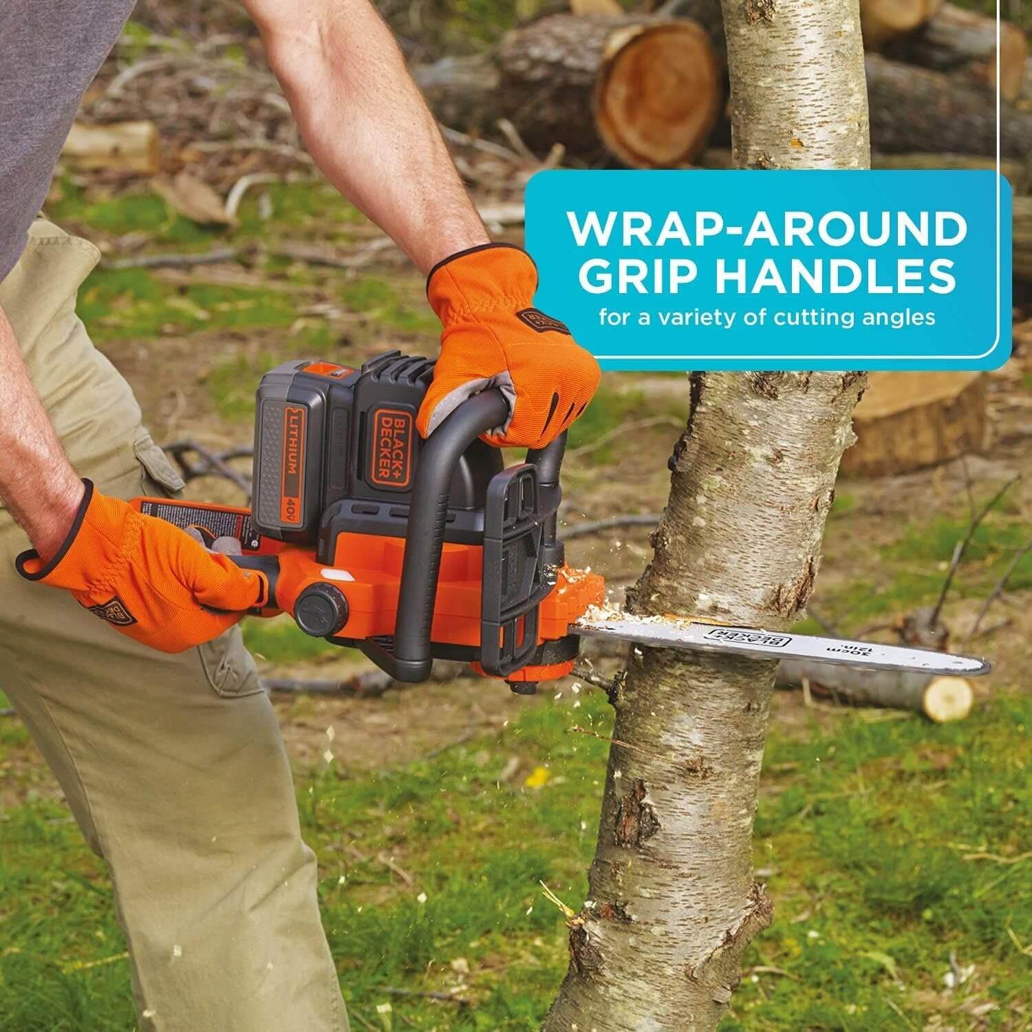 Black Decker 40V Max 12″ Cordless Electric Chainsaw, LCS1240