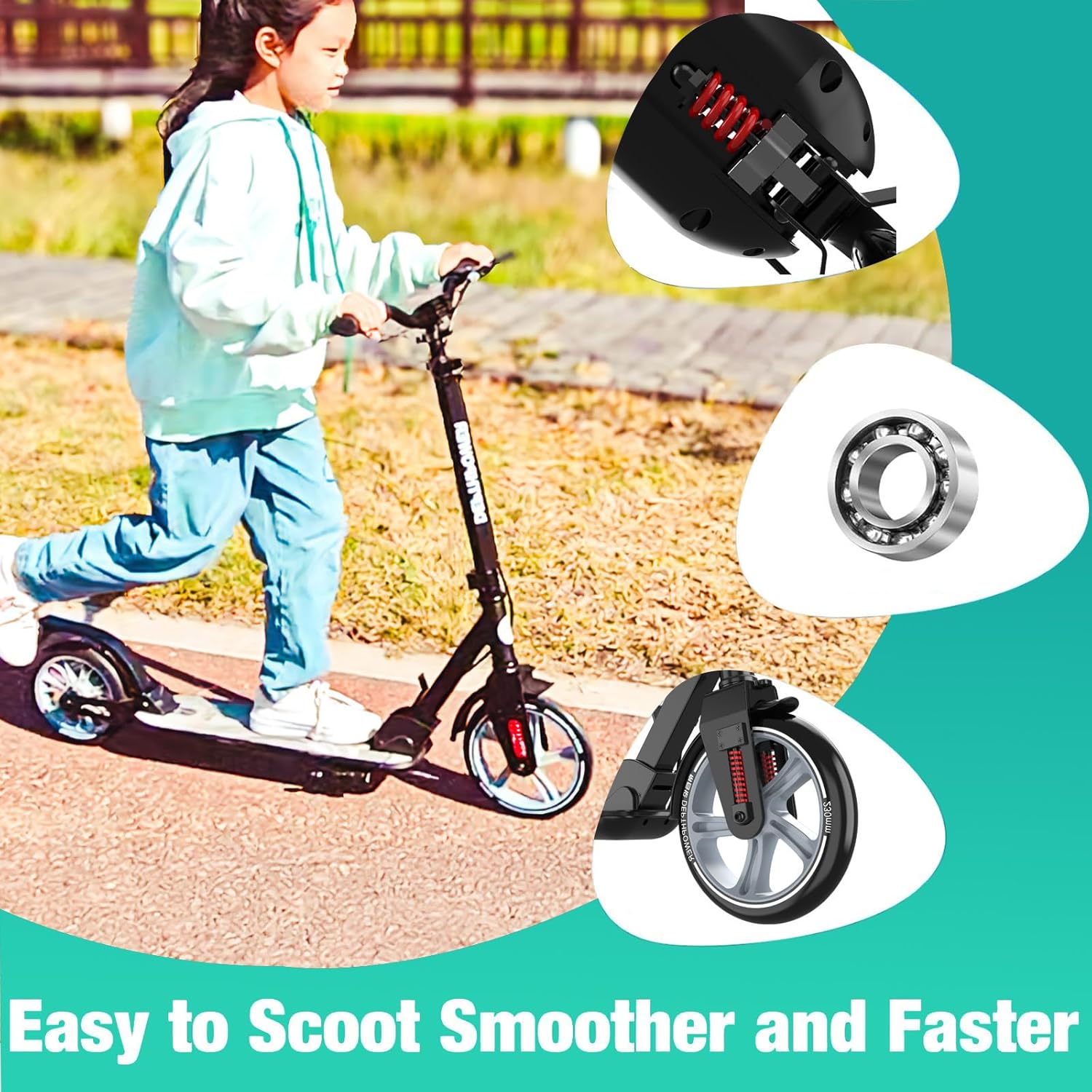 CUIOT Store Big Wheels Youth Kick Scooter, Ages 6+