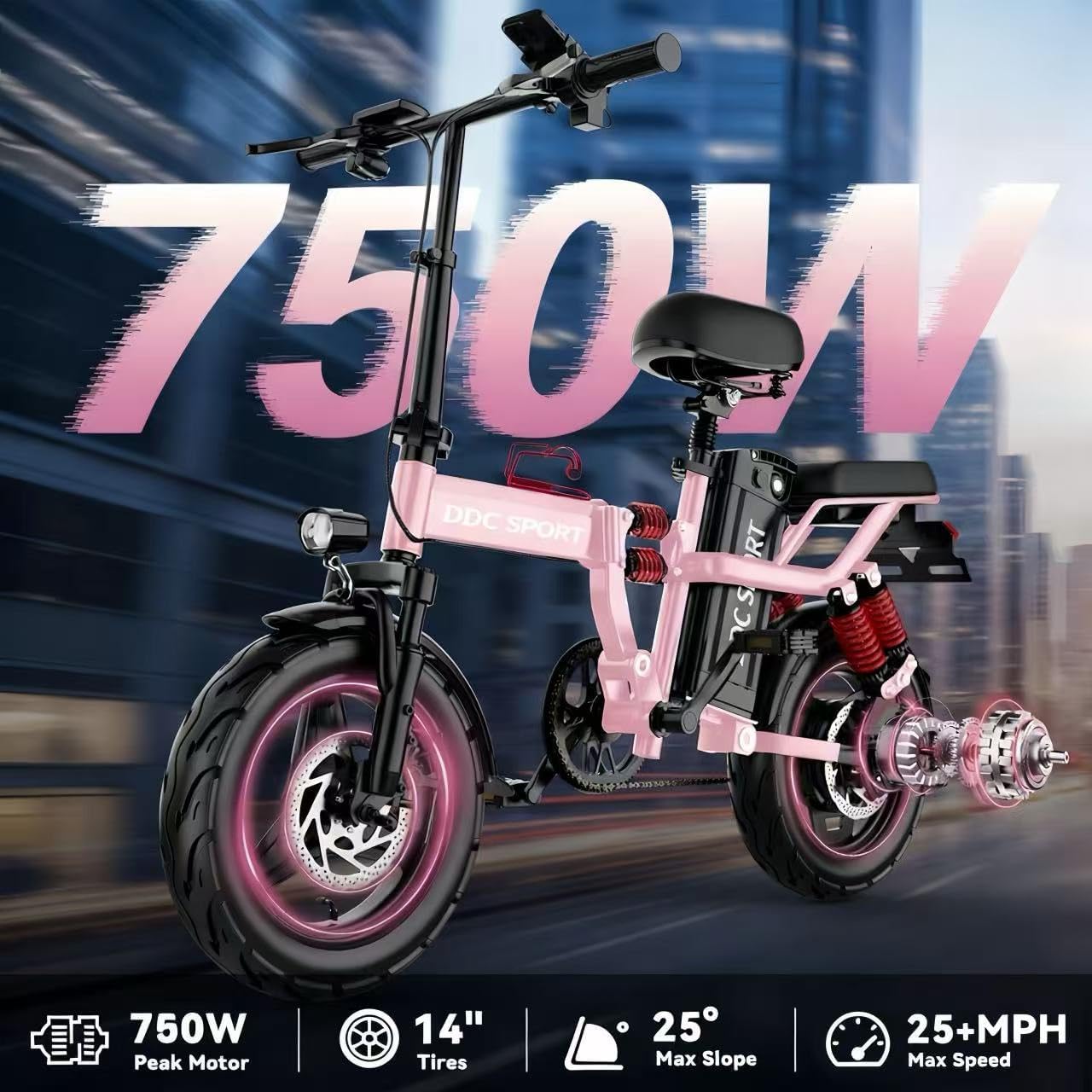DCC Sport M1 750W 48V 20Ah Full Suspension Adults Folding Electric Bike