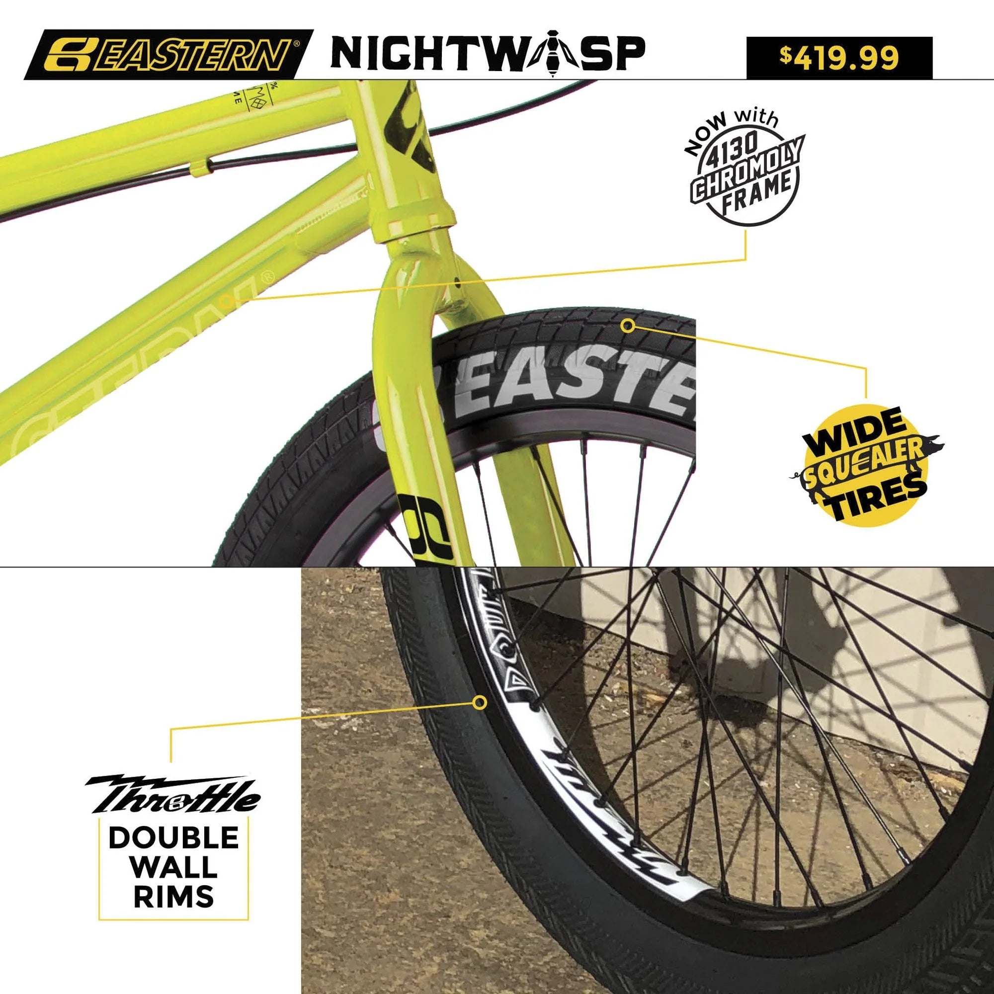 2024 Eastern Bikes NIGHTWASP BMX Bicycle, Ages 13+