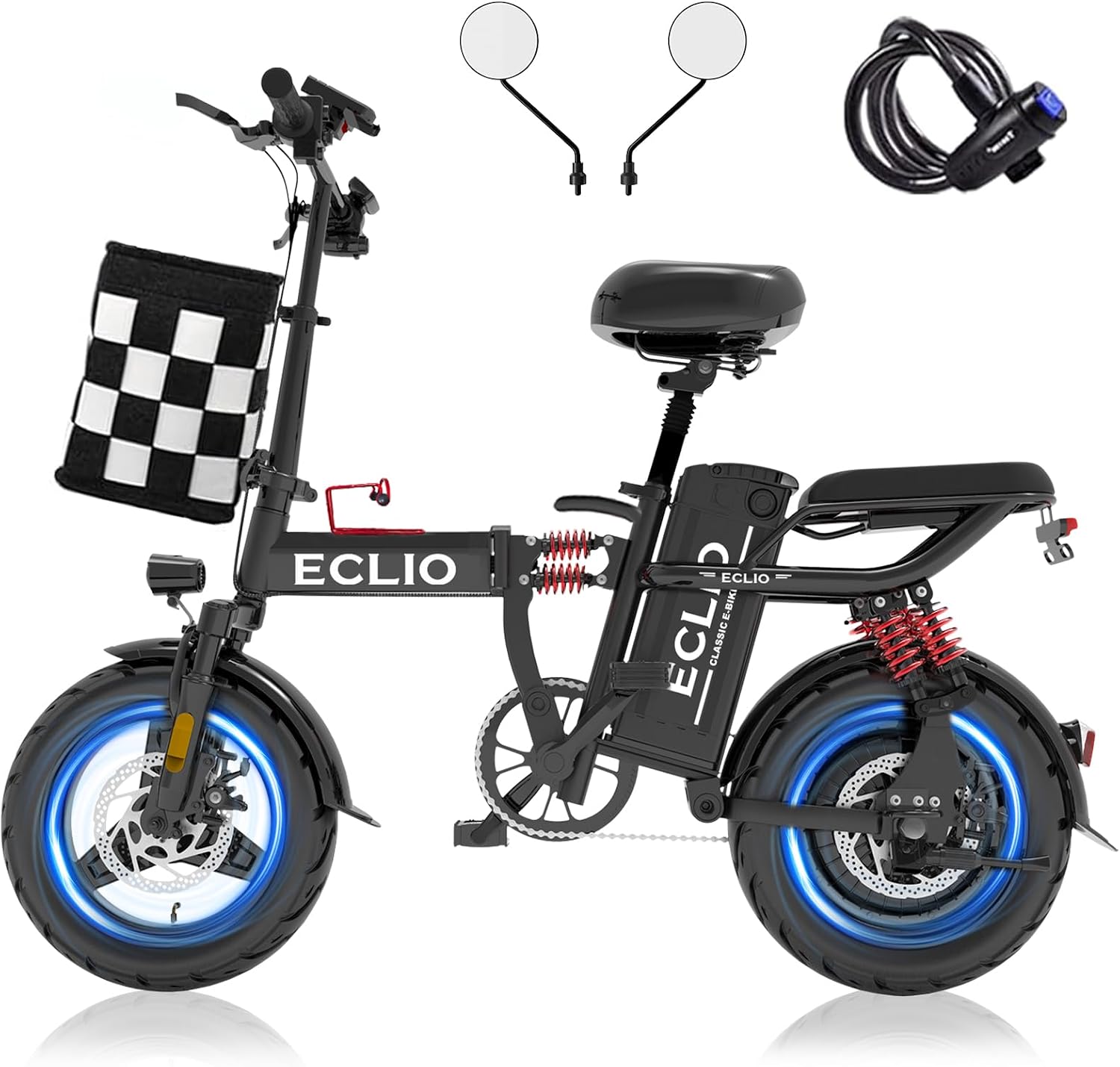 ECLIO 14" M1 800W 48V 14Ah Full Suspension Adults Folding Electric Bike