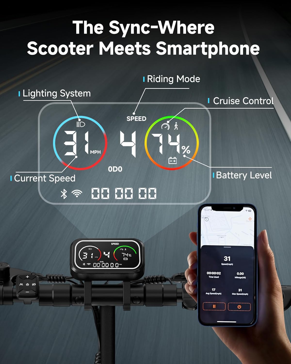 ECOROAD ES6 1000W Adults Electric Folding Scooter