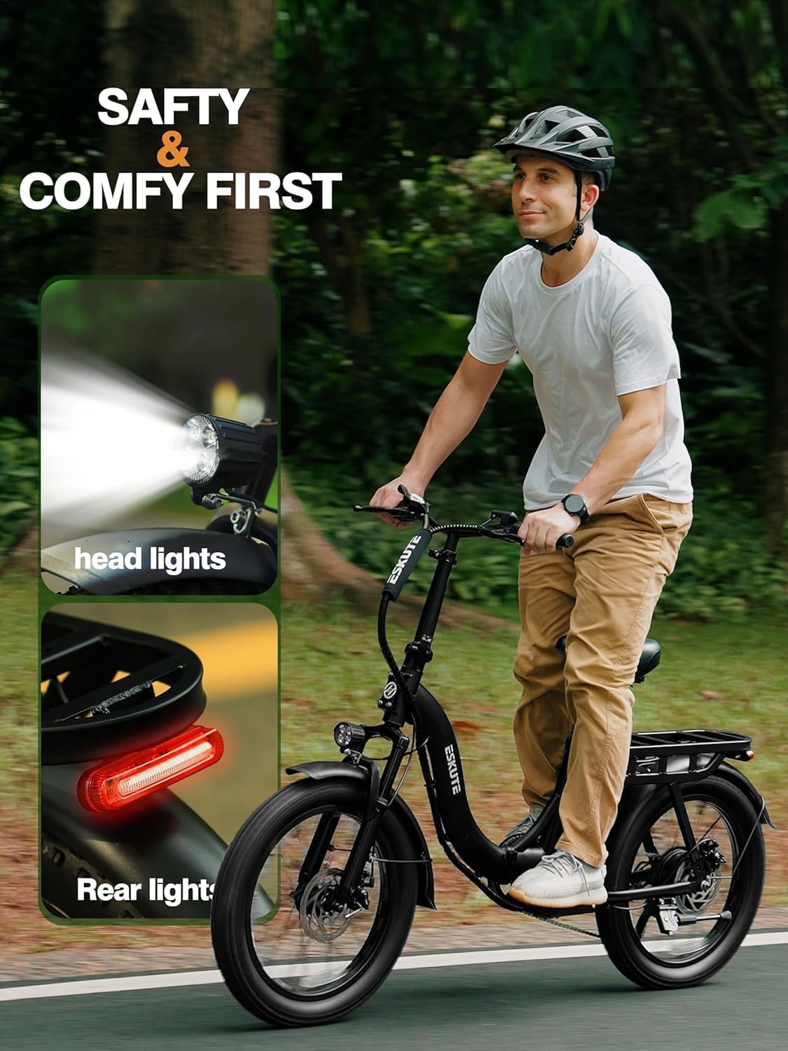 ESKUTE D200 1200W 48V 13Ah 7-Speed Step‑Through Adults Electric Bike