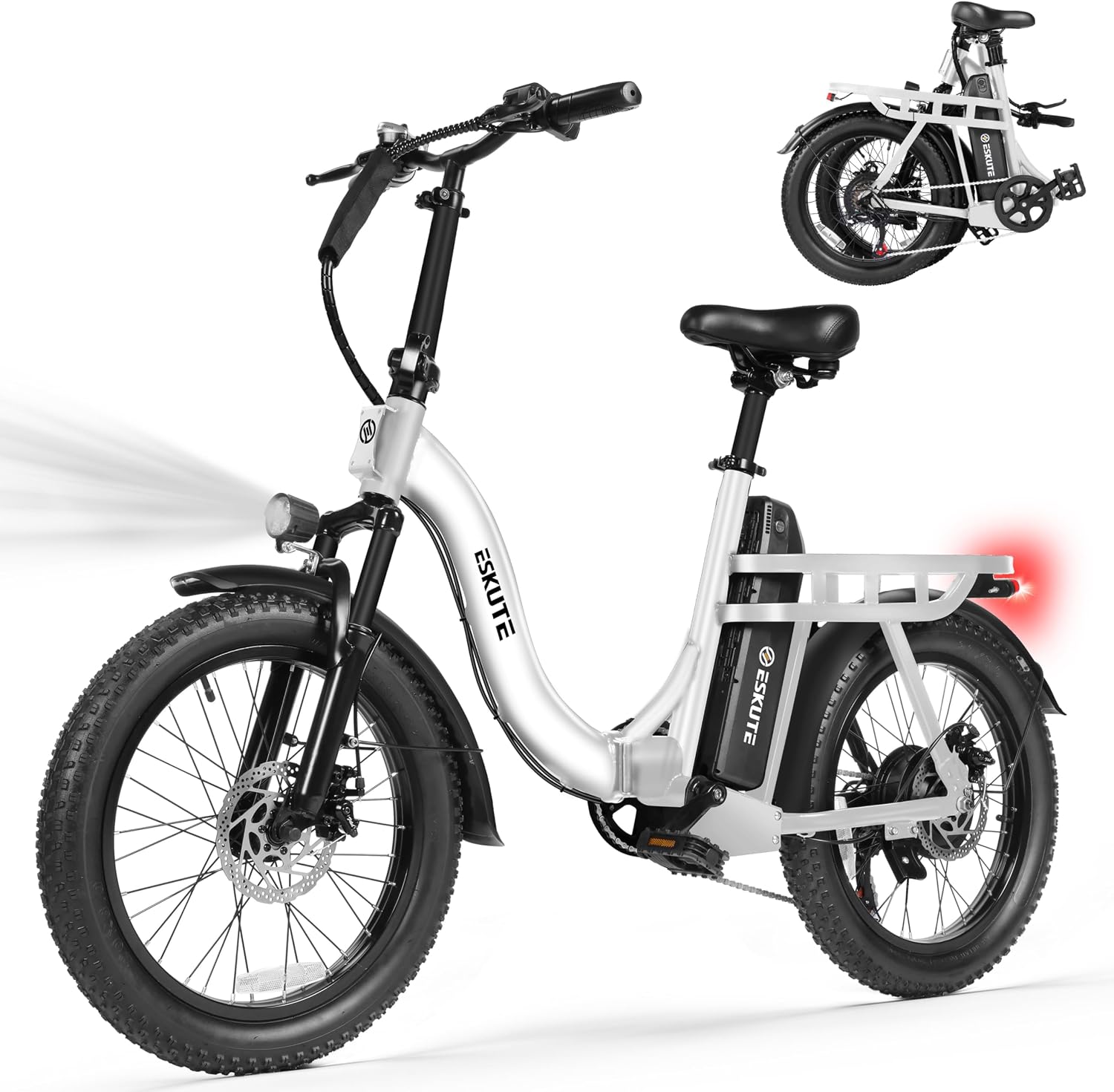 ESKUTE D200 1200W 48V 13Ah 7-Speed Step‑Through Adults Electric Bike