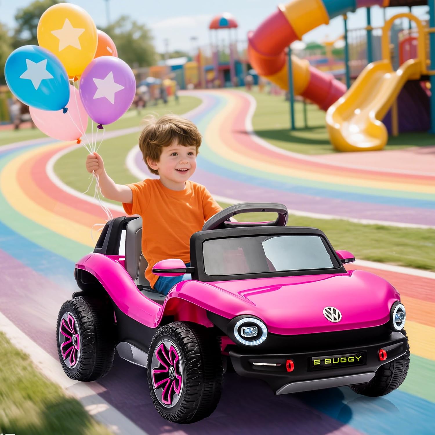 Garvee 12V Volkswagen Beetle 4 Wheel Kids' Electric Ride-On Car
