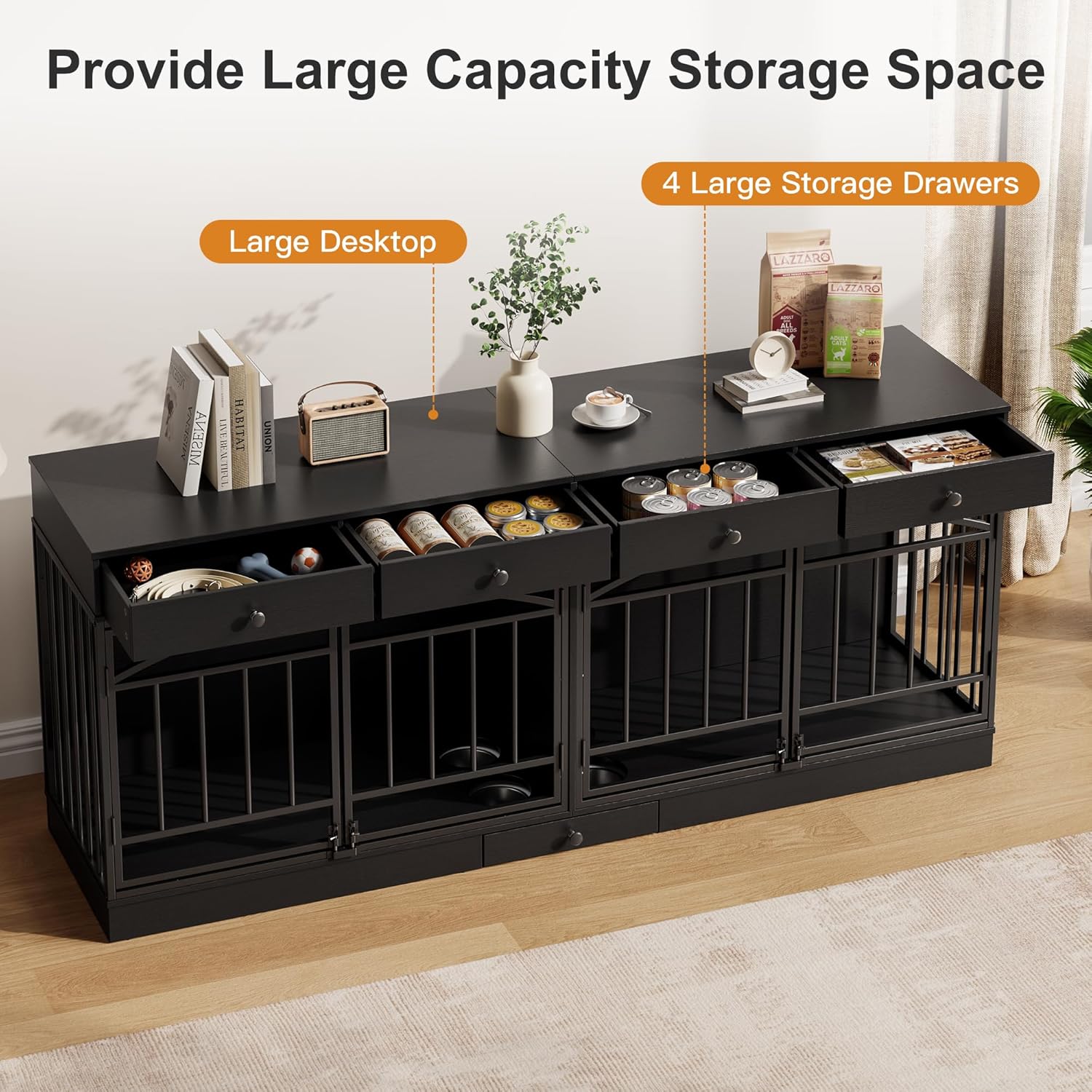Garvee 78.7" Dog Crate Furniture