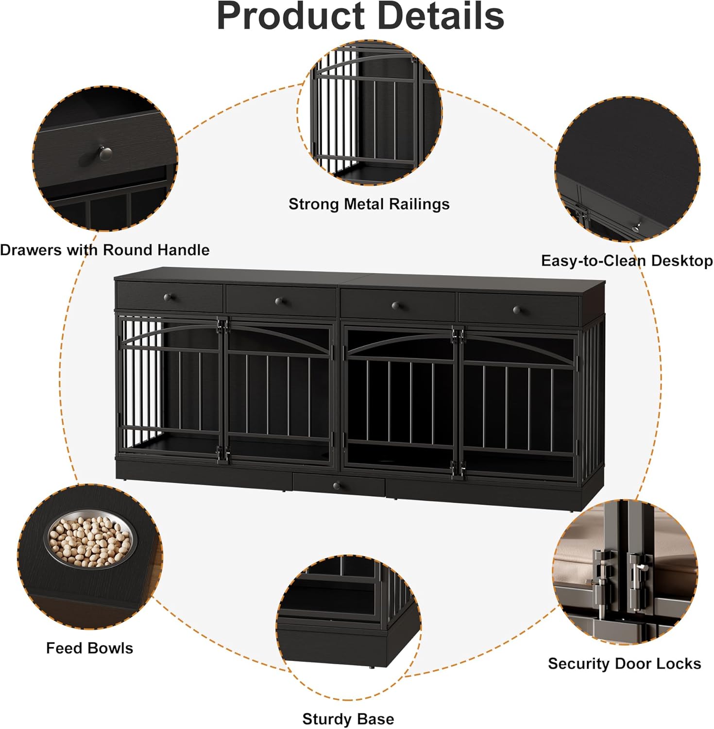 Garvee 78.7" Dog Crate Furniture