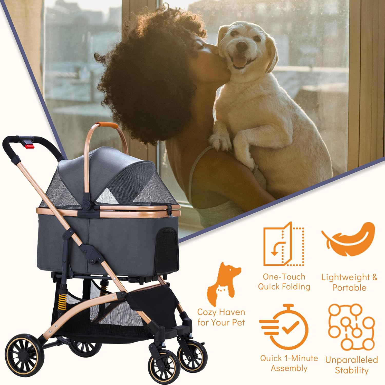 GdnWings Pet Stroller for Small Dogs
