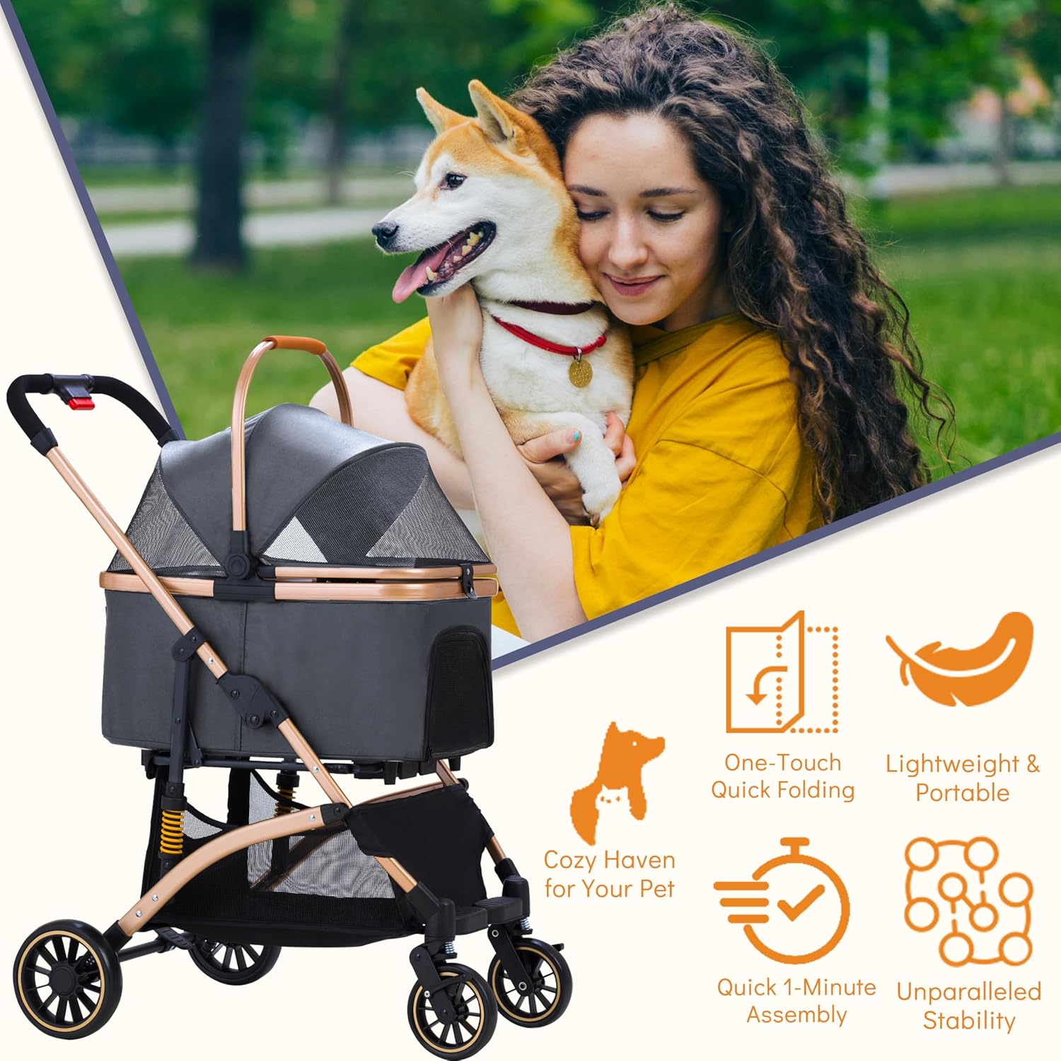 GdnWings Pet Stroller for Small Dogs