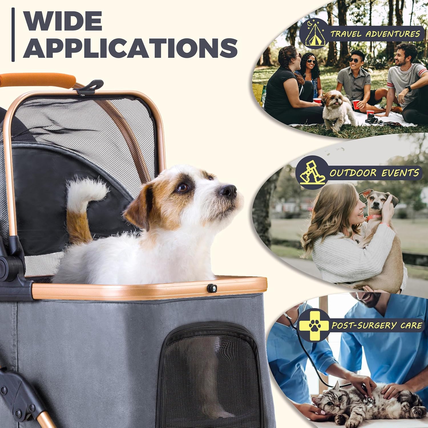 GdnWings Pet Stroller for Small Dogs