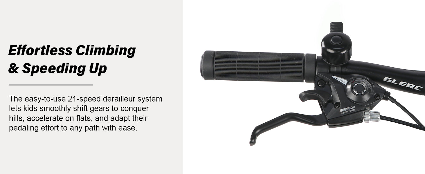 Glerc 24" SKYLINE 21-Speed Kids Mountain Bicycle