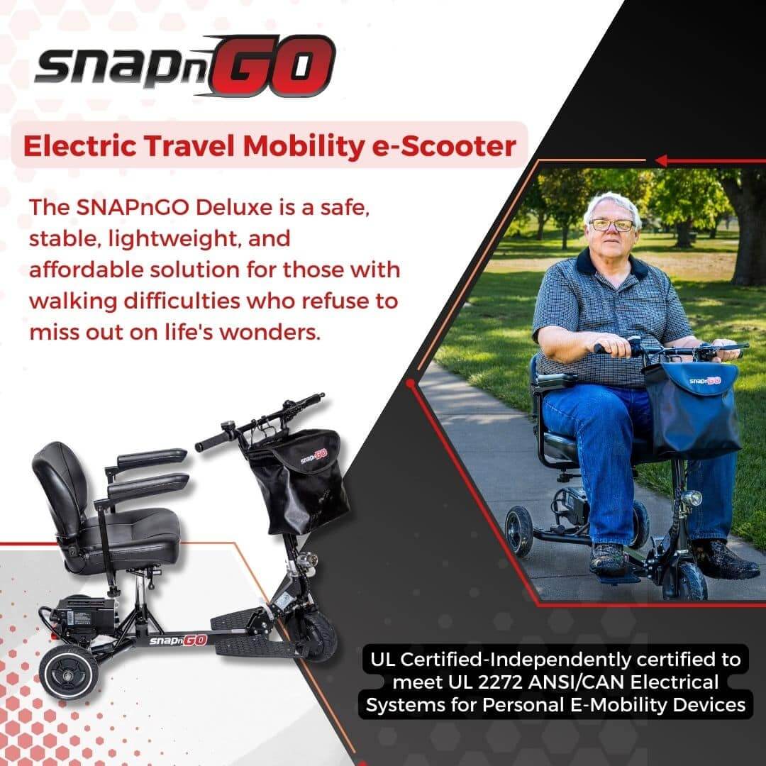Glion SNAPnGO DELUXE Edition 36V Electric Travel Mobility Scooter Folding Tricycle