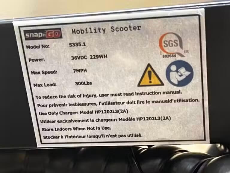 Glion SNAPnGO SPORT Edition 36V Electric Travel Mobility Scooter Folding Tricycle