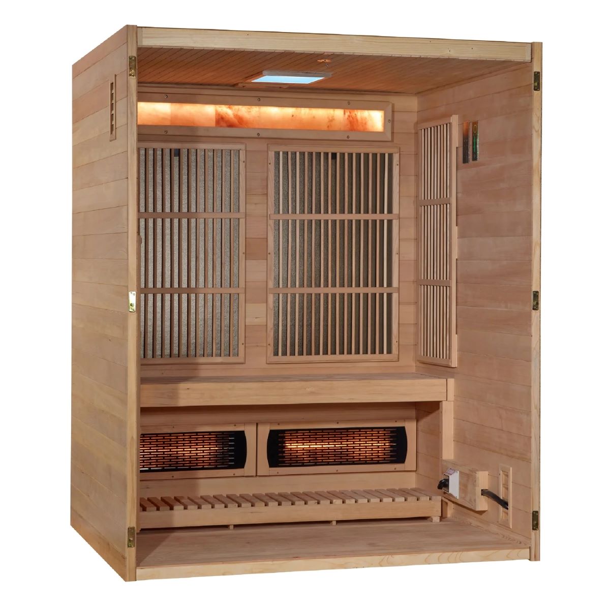 Golden Designs GDI-8330-01 "SORIA" 3 Person Full Spectrum and Harvia Traditional Stove Hybrid Sauna