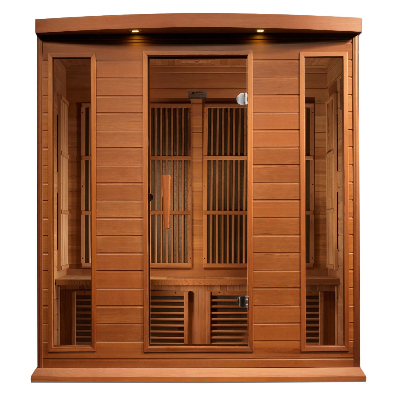 Golden Designs Maxxus MX-K406-01-ZF CED "CHAUMONT Edition" Corner Near Zero EMF 4-Person FAR Infrared Sauna, Canadian RED CEDAR