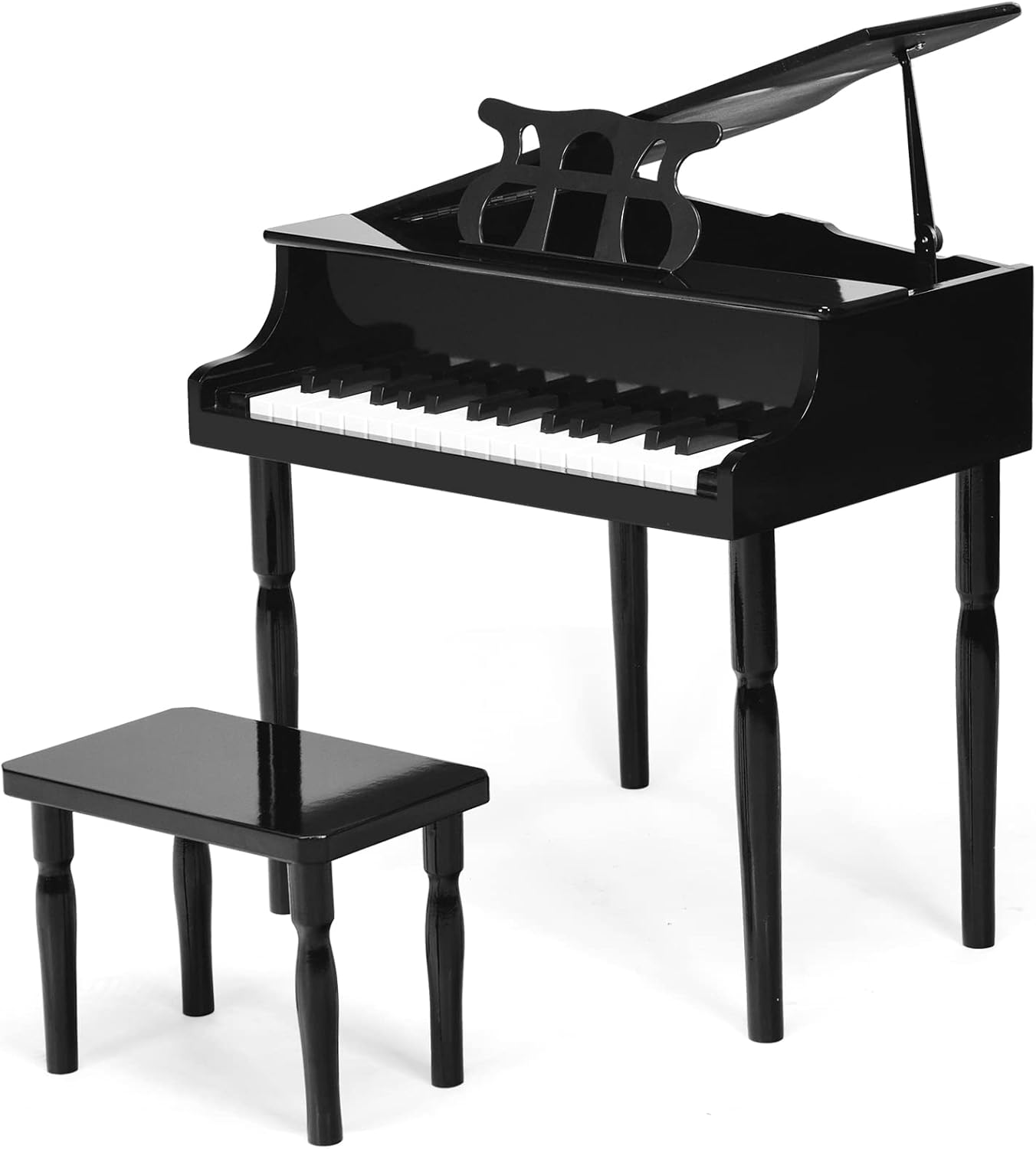 Goplus 30-Key Kids' Mini Grand Piano Keyboard Set with Stand & Chair