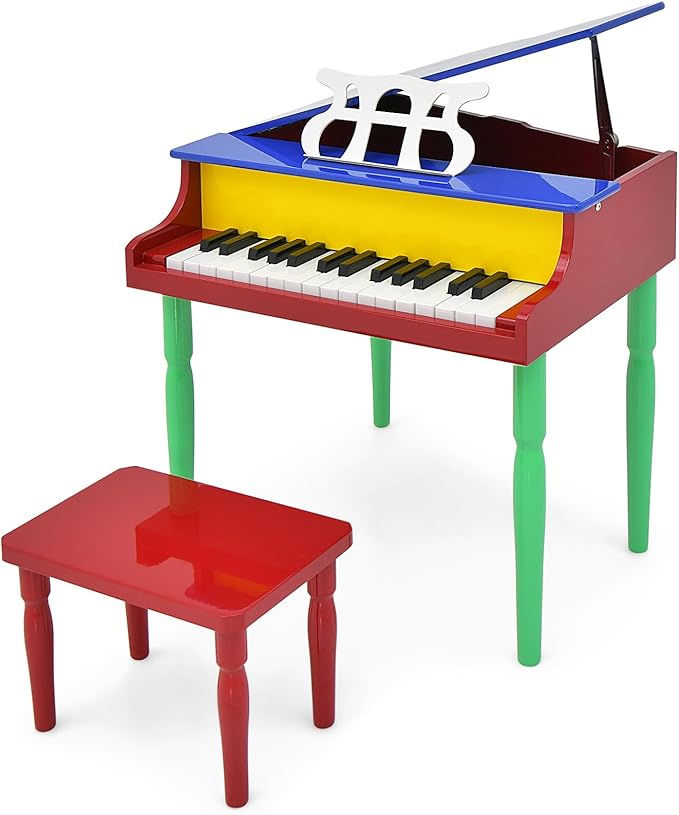 Goplus 30-Key Kids' Mini Grand Piano Keyboard Set with Stand & Chair