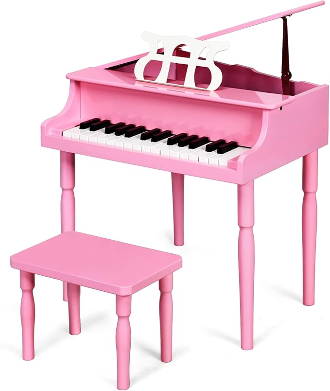 Goplus 30-Key Kids' Mini Grand Piano Keyboard Set with Stand & Chair