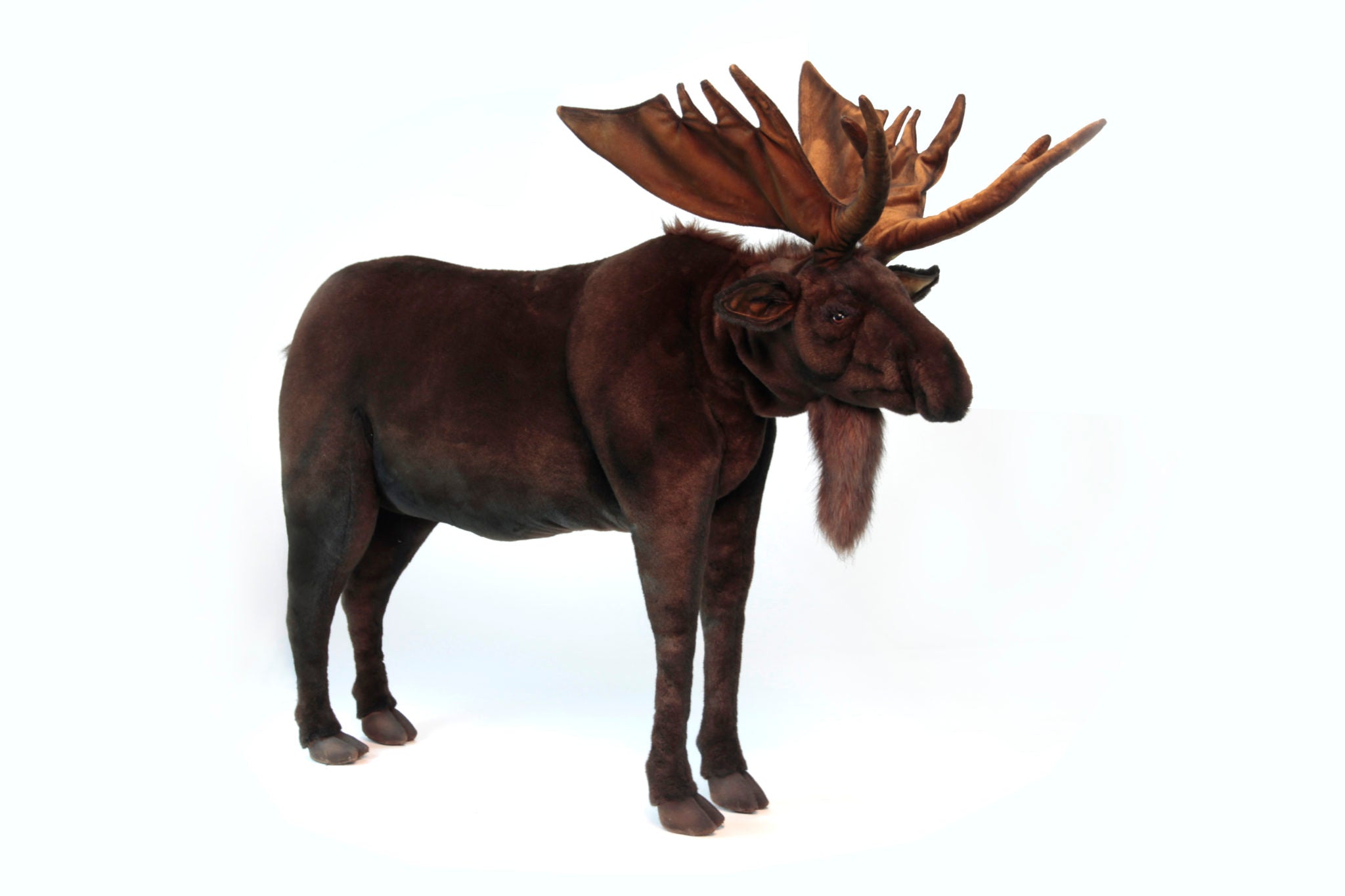 Hansa Creations Lifesize Dark Brown Moose Ride-On Stuffed Animal Toy 3677