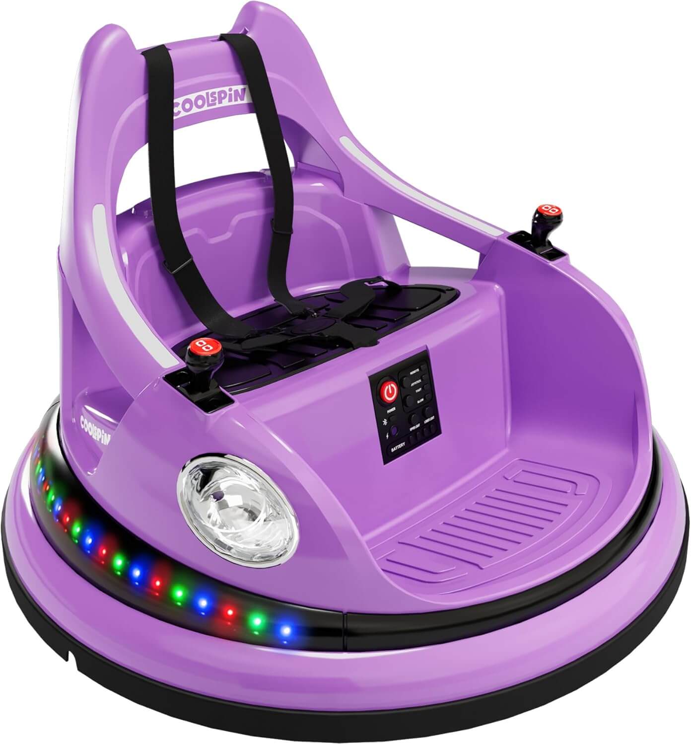 Hetoy 12V Electric Kids Ride-On Bumper Car, 360° Spin