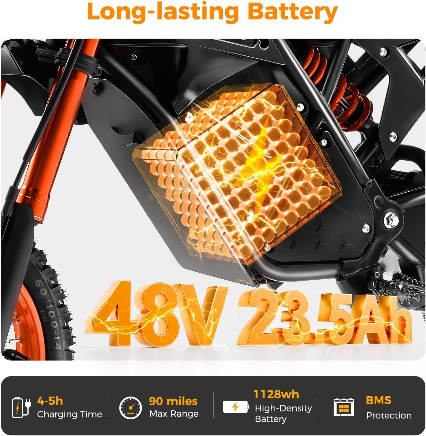 Hotsee 3000W 48V Full Suspension Mountain Electric Dirt Bike