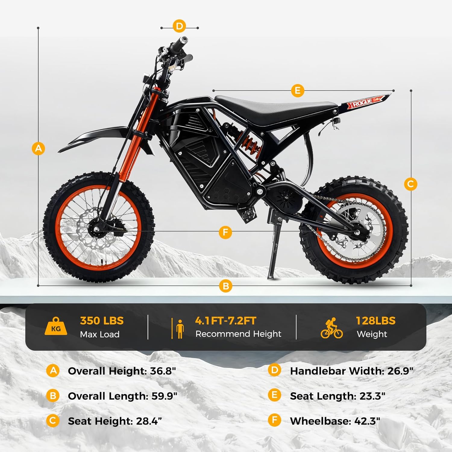 Hotsee 3000W 48V Full Suspension Mountain Electric Dirt Bike