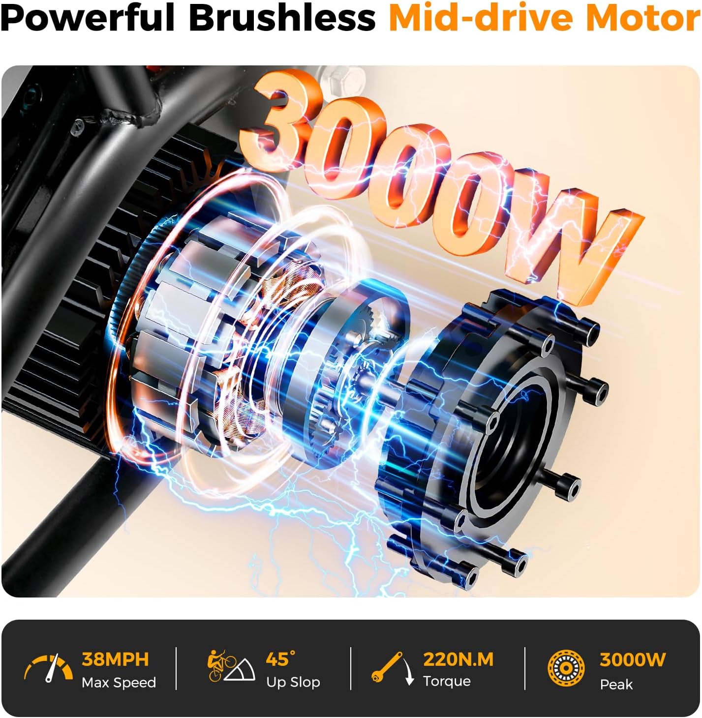 Hotsee 3000W 48V Full Suspension Mountain Electric Dirt Bike