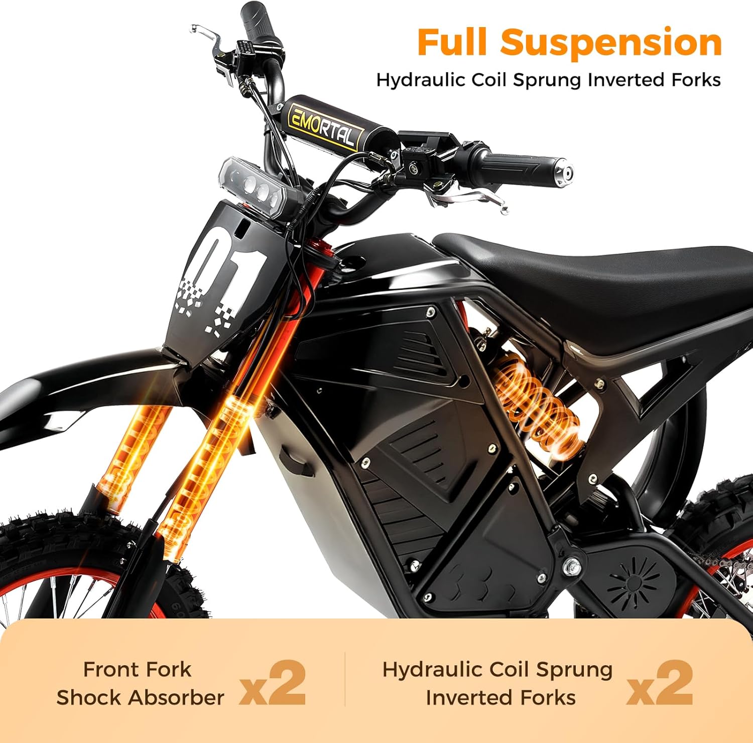 Hotsee 3000W 48V Full Suspension Mountain Electric Dirt Bike