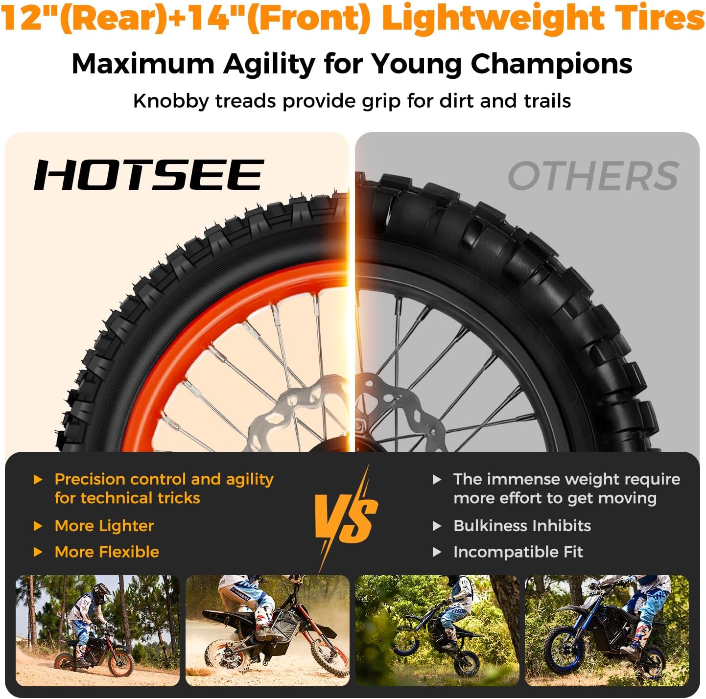 Hotsee 3000W 48V Full Suspension Mountain Electric Dirt Bike