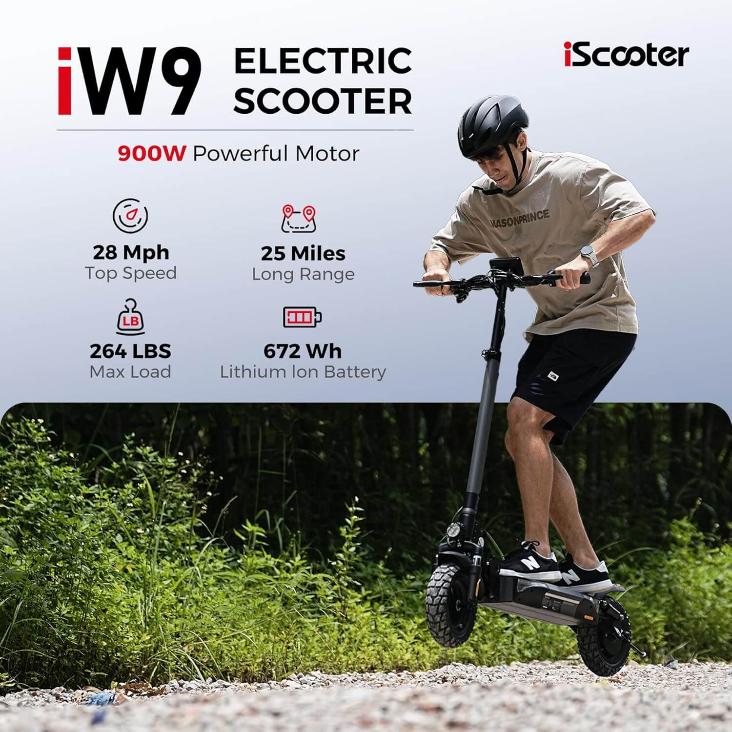 iScooter iW9 Off-Road Commuter Folding Electric Scooter