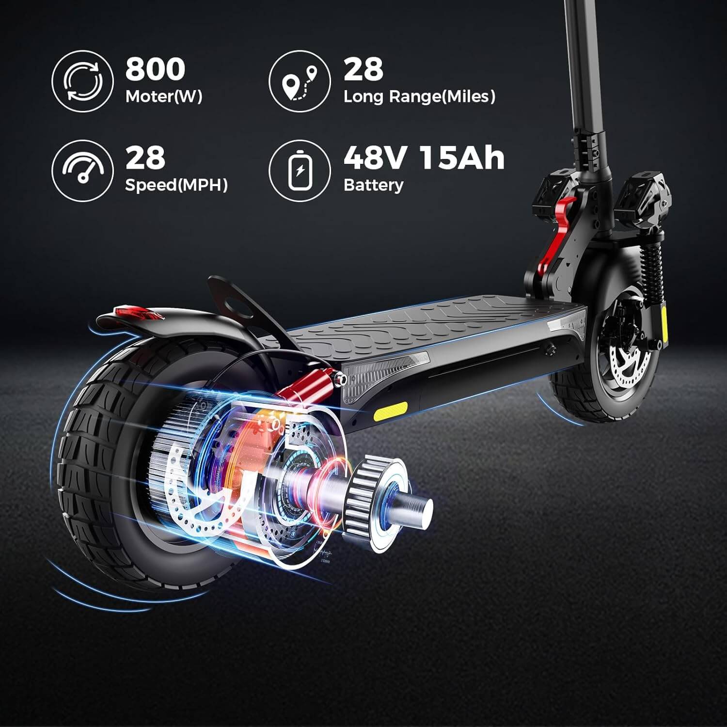 iScooter iX4 Off-Road Electric Scooter, Adjustable Handlebar Height