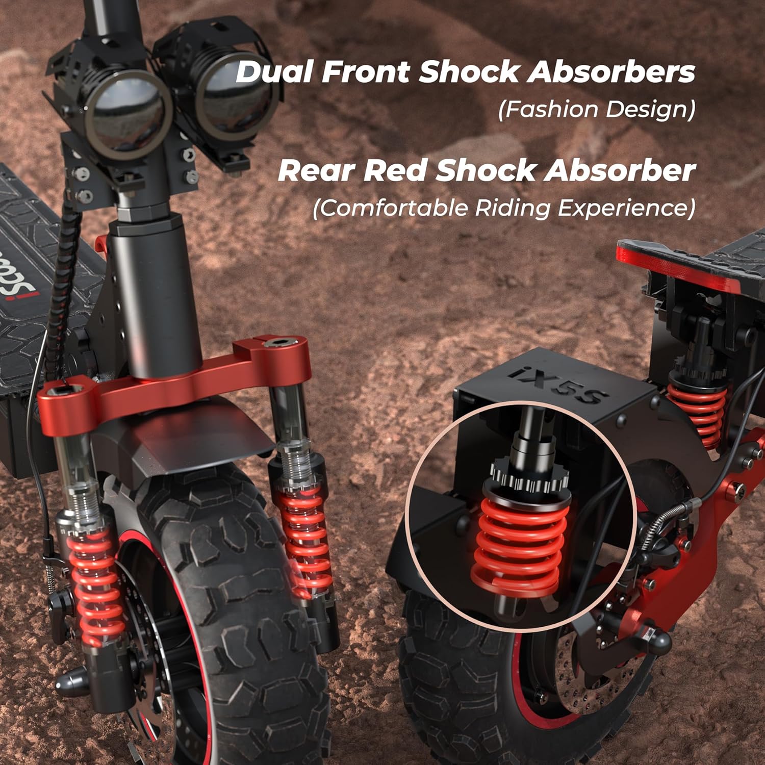 iScooter iX5S Off-Road Electric Scooter. Double Braking System