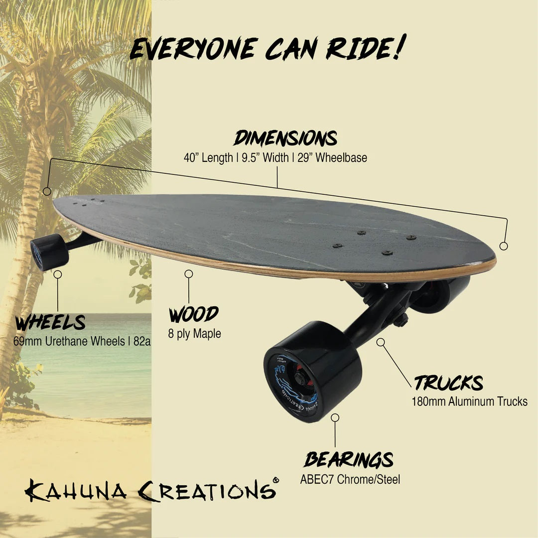 Kahuna Creations HELE BLACK 40" Land Paddle Board, Longboard